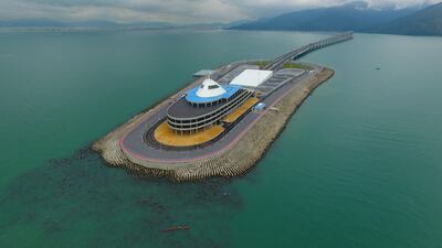 An aerial view of the eastern artificial island. EPA