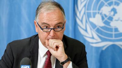 Panos Moumtzis, UN Regional Humanitarian Coordinator for the Syria Crisis at the European headquarters of the United Nations in Geneva, Switzerland in 2018. EPA