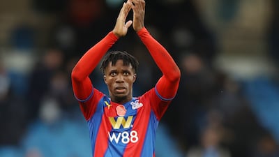Crystal Palace's Wilfried Zaha celebrates after 2-0 win at Manchester City. Reuters