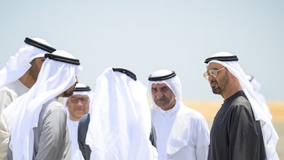 President Sheikh Mohamed at Fujairah port with Sheikh Hamad bin Mohammed Al Sharqi, Ruler of Fujairah. All photos: UAE Presidential Court