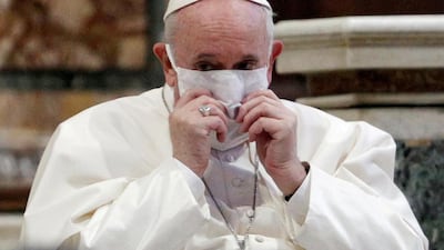 Pope Francis, seen here wearing a mask in October, spoke candidly on the urgent need for vaccinations. Reuters