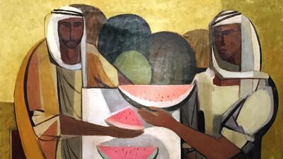 Ismail Al-Sheikhly. Watermelon Sellers, 1958. Image courtesy of Barjeel Art Foundation, Sharjah.