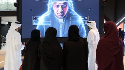 The Dubai Electronic Security Centre stand at Gisec Global in Dubai. Chris Whiteoak / The National