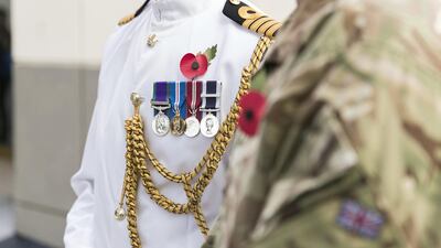 The St Andrew's Church Remembrance Day service. Reem Mohammed / The National