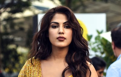 Bollywood actress Rhea Chakraborty during Lakme Fashion Week in February 2019. AFP