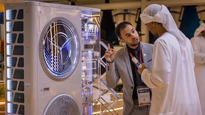 Exhibitors at last year's Make it in the Emirates forum in Abu Dhabi. The 2026 event starts on May 4. Antonie Robertson / The National