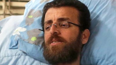 Mohammed Al Qiq in hospital in the northern Israeli town of Afula on February 5, 2016. Ahmad Gharabli / AFP