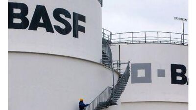 BASF, the world's biggest chemicals company based in Schwarzheide, eastern Germany, saw its share price slump 6 per cent last week.Patrick Pleul / AFP