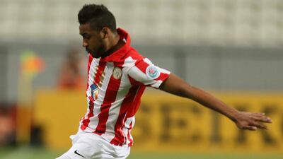 Khamis Esmail shown during an Al Jazira match in the Asian Champions League in April 2014. Karim Sahib / AFP