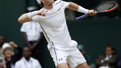 Scotland's Andy Murray celebrates during his match against France's Jo-Wilfried Tsonga on Wednesday. Paul Childs / Reuters / July 6, 2016