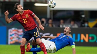 Mikel Oyarzabal – 8. Part of a partnership made in heaven as twice he delivered the perfect crosses for Torres. Beat Bonucci for the first and a looping ball for the second. Couldn’t get his header on target for what would have been a deserved goal. Booked. AP Photo