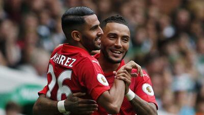 Riyad Mahrez celebrates after scoring the first goal for Leicester City in their International Champions Cup match against Celtic at Celtic Park Saturday, July 23 2016. Craigh Brough / Action Images / Reuters