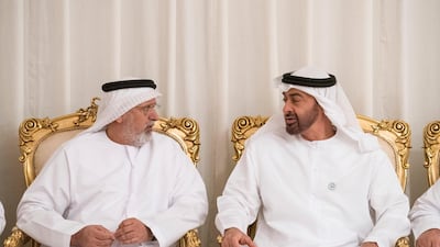 Sheikh Mohammed bin Zayed, Crown Prince of Abu Dhabi and Deputy Supreme Commander of the Armed Forces, offers condolences to the family of Salem bin Awaidha Al Khaili, in Al Ain. All photos by Hamad Al Kaabi / Crown Prince Court - Abu Dhabi