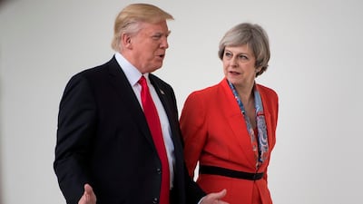 US President Donald Trump and UK Prime Minister Theresa May are set to meet at the World Economic Forum in Davos next week. Brendan Smialowski/ AFP Photo