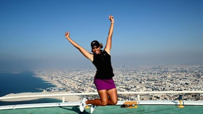 Cheyenne Woods spent time at the helipad on top of the Burj Al Arab Hotel after her second round of the Omega Dubai Ladies Masters on the Majlis Course at the Emirates Golf Club. Warren Little / Getty Images