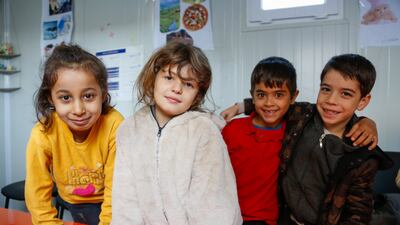 Children attend a workshop to raise awareness of their rights regarding their bodies, safety and health in Kirikhan, in Turkey's south-eastern region which was hit by earthquakes two years ago. Unicef
