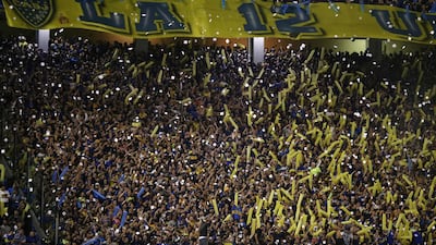 Soccer Football - Copa Libertadores - Semi Final - Second Leg - Boca Juniors v River Plate - Alberto J. Armando Stadium, Buenos Aires, Argentina - October 22, 2019 Boca Juniors fans before the match REUTERS/Agustin Marcarian