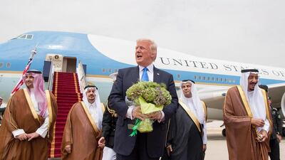 Mr Trump's engagement with the region demonstrates that America’s interests and the maintenance global security are not mutually exclusive. Saudi Press Agency / EPA