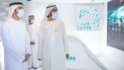 Sheikh Mohammed and Sheikh Hamdan tour the sprawling Fish Farm in Jebel Ali.