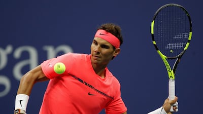 Rafael Nadal of Spain celebrates his win against Andrey Rublev of Russia