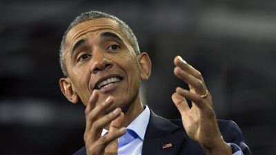 After giving his final state of the union address president Obama went to Omaha to tout progress and goals in his final year in office. Carolyn Kaster / AP Photo