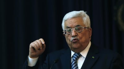 Palestinian president Mahmoud Abbas speaks in the West bank city of Bethlehem. Stef Safadi / EPA