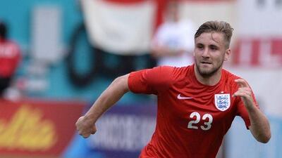 England defender Luke Shaw shown during Wednesday's international friendly against Ecuador as the sides get ready for World Cup 2014 in Brazil. Mladen Antonov / AFP / June 4, 2014