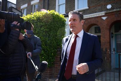 Labour Party leader Keir Starmer leaves his home in London. AFP