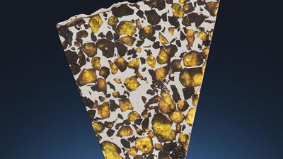 A partial slice of the Imilac meteorite, which was discovered at the Atacama Desert in Chile. Courtesy Christie's