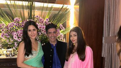 Katrina Kaif, Manish Malhotra and Aishwarya Rai Bachchan. Photo: Instagram / manishmalhotra05
