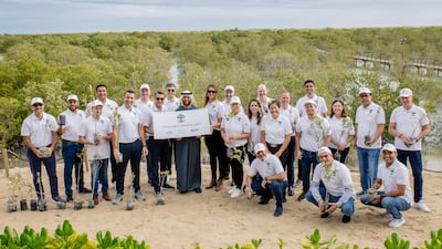Marriott International planted a mangrove forest of 12,000 trees in partnership with Etihad Airways in Abu Dhabi. Photo: Marriott International