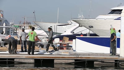 The Dubai International Boat Show, which runs until March 7, will feature more than 45 global and regional launches. Pawan Singh / The National