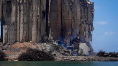 Lebanon's caretaker economy minister Amin Salam said the silos were at risk of collapse as the authorities struggled to contain the fire. AP
