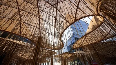 The design and organic form of the pavilion was influenced by the mangroves forests of the UAE. Photo: OBMI