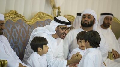 Sheikh Mohammed bin Zayed, Crown Prince of Abu Dhabi and Deputy Supreme Commander of the Armed Forces, offers condolences to the family of Fahim Al Habsi who died serving with UAE Armed Forces in Yemen. Mohamed Al Hammadi / Crown Prince Court – Abu Dhabi
