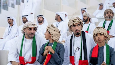 Dignitaries attend the Union Parade, during the Sheikh Zayed Heritage Festival. Mohamed Al Hammadi / UAE Presidential Court
