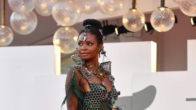 Model Yassine Gueye arrives for the screening of 'Nuevo Orden' at the 77th Venice Film Festival on September 10, 2020. AFP