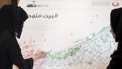 Employees of the Crown Prince’s Court plan the Al Bayt Mitwahid programme of community projects across UAE. Wam