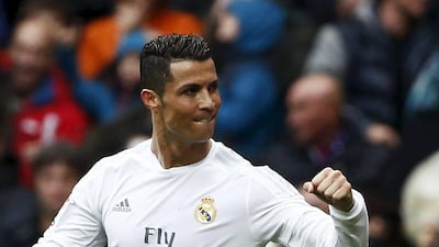 Cristiano Ronaldo celebrates a goal against Athletic Bilbao on Saturday in his team's La Liga match. Andrea Comas / Reuters / February 13, 2016