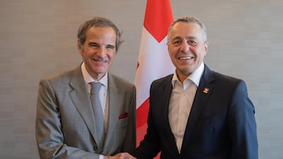 Swiss Vice President Ignazio Cassis, right, with Rafael Grossi, director general of the International Atomic Energy Agency. Photo: IAEA