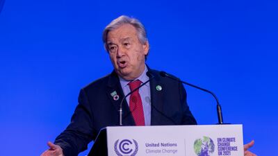 Antonio Guterres, Secretary General of the United Nations, said the world is still falling short in its bid to tackle catastrophic climate change. EPA.