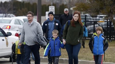 Students at Amy Beverland Elementary School are picked up after school. Mykal McEldowney / The Indianapolis Star via AP