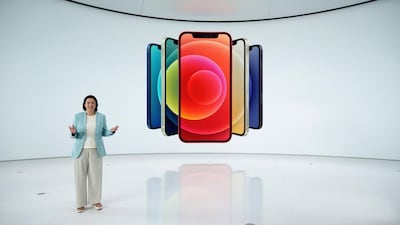 Apple's vice president of iPhone Product Marketing Kaiann Drance unveils the new iPhone 12 during an Apple event at Apple Park in Cupertino, California. AFP