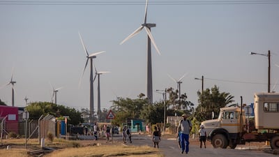 Turbines at Gouda wind power plant in South Africa. Many African nations have the potential to generate relatively cheap renewable power but lack the money and infrastructure. Bloomberg
