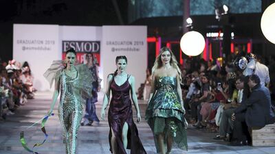 Designs by student designer Cécile Biscaglia (M), the collection takes inspiration from Cirque du Soleil. Esmod Fashion Show.
