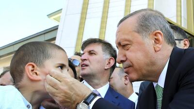 Turkish president Recep Tayyip Erdogan. Press Presidency Press Service via AP