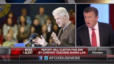 A still showing the Stuart Varney show on Fox network in the US. In one segment Gems was described as a Sharia schools company.