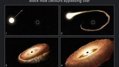 The Hubble Space Telescope captures moment black hole swallowed a star. Photo: Nasa
