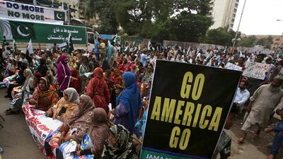 Pakistanis recently rallied against Donald Trump in Karachi. Fareed Khan / AP