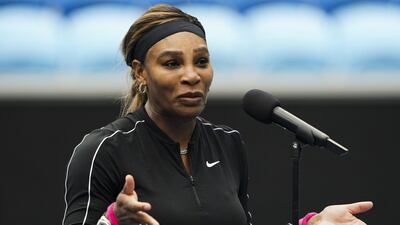 Serena Williams of the USA speaks after winning second-round match at the Yarra Valley Classic against Daria Gavrilova of Australia at Melbourne Park. AFP